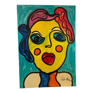 1970s Abstract Oil on Canvas Painting by Peter Keil