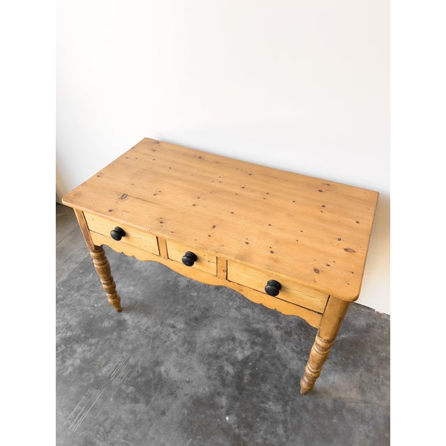 Wood Antique 19th Century English Pine Console Table For Sale - Image 7 of 9