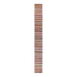 Rug & Kilim’s Oversized Flat Weave Runner in Pink & Colorful Plaid Pattern For Sale