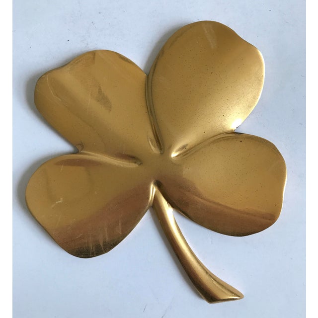 24k Gold Tone Plated Brass Four Leaf Clover Paperweight Chairish