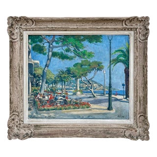 Paul Dominique Audfray, View of Nice, Oil on Canvas, Framed For Sale
