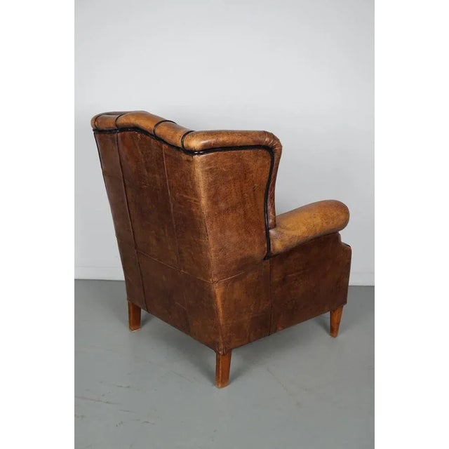 Vintage Dutch Club Chair in Cognac Colored Leather For Sale - Image 16 of 17