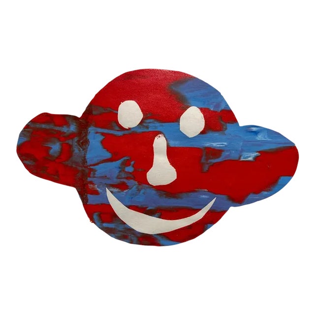 1998 "Happy Face" Abstract Woodcut Print For Sale