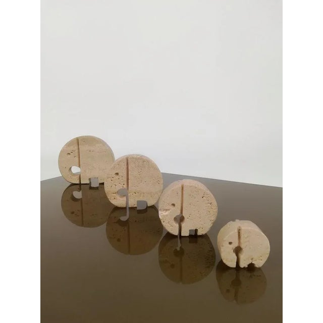 1970s Travertine Sculpture Elephant Paperweights attributed to the Fratelli Mannelli, 1970s, Set of 4 For Sale - Image 5 of 10