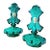 Art Deco Malachite Glass Perfume Bottles Pair For Sale