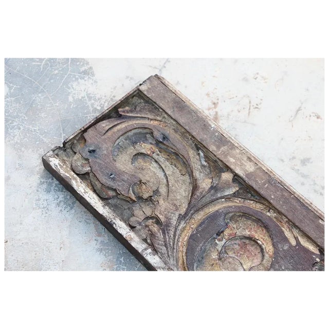 18th Century Antique, Baroque Period, Architectural Large Polychrome Altar Panel For Sale - Image 9 of 9