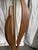 Midcentury Modern Adrian Pearsall style walnut body with sculptural leaf-like silhouette, mounted over a round Carrara...