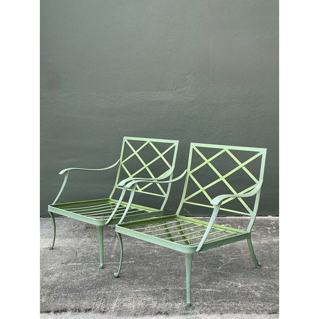 Vintage Regency Brown Jordan “Florentine” Cast Aluminum Lounge Chairs - A Pair For Sale - Image 10 of 10