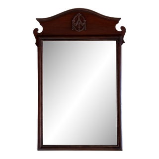 1940s Neoclassical Chippendale Mahogany Wall Mirror For Sale