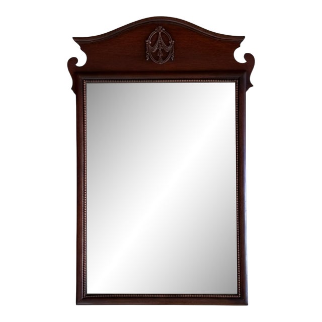 1940s Neoclassical Chippendale Mahogany Wall Mirror For Sale