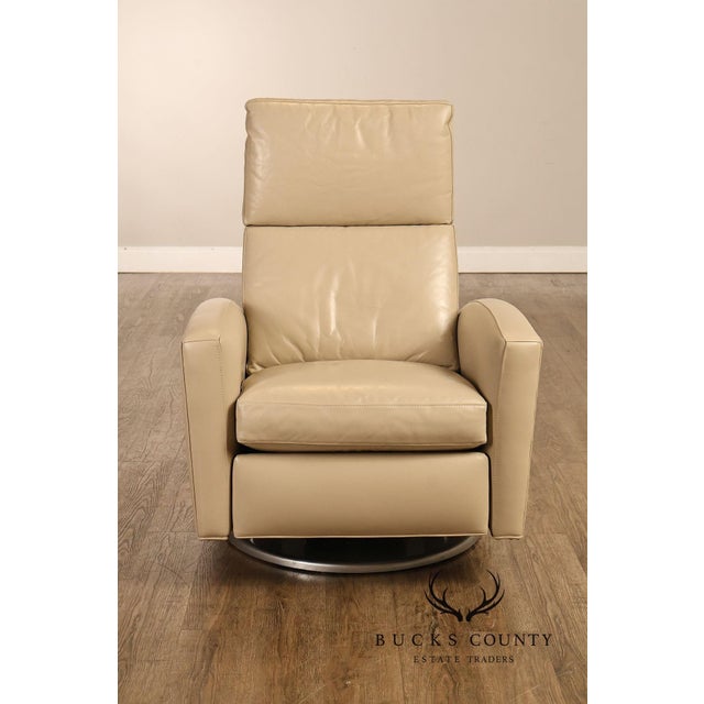 Cream Hancock & Moore Pair of Leather Milo Power Recliners For Sale - Image 8 of 18