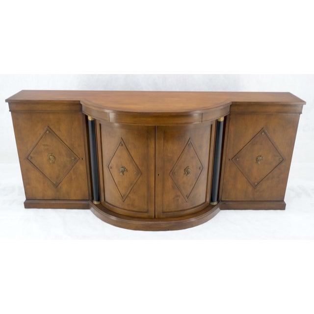 Wood Grosfeld House Demi Lune Shape Front 2 Part Beveled Glass Doors Breakfront MINT For Sale - Image 7 of 12