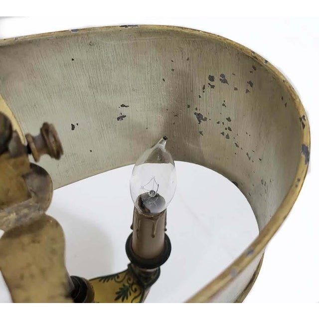 19th Century French Bouillotte Painted Tôle Lamp For Sale - Image 9 of 11
