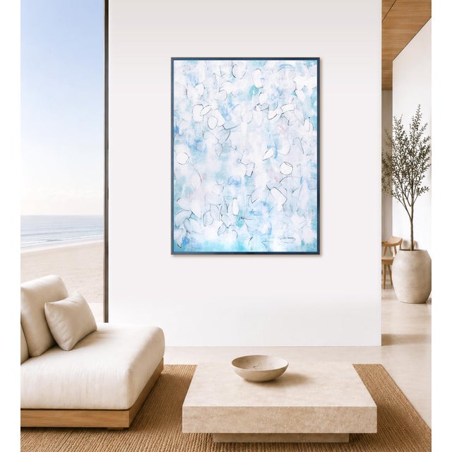 "Float No. 30 - Held Interval" is an original abstract painting by contemporary artist Sara Richardson. Layers of white,...