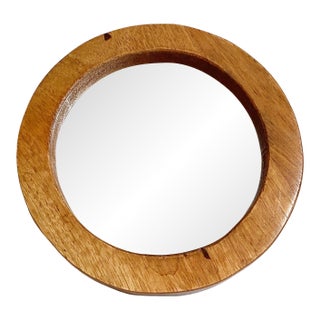 Round Oak Port Hole Wall Mirror - 8" For Sale