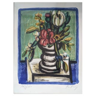 Franz Priking, Still Life with Flowers, 1960s-1970s, Hand-Signed Lithograph For Sale