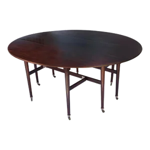 Mid 20th Century Drop Leaf Cherry Dining Table/Piano Hinge