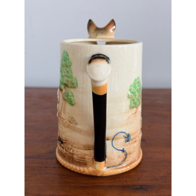 Ceramic Fox Hunt Pitcher For Sale - Image 7 of 11