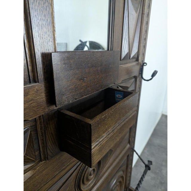Oak Coat Rack in the style of Dudouyt For Sale - Image 6 of 9