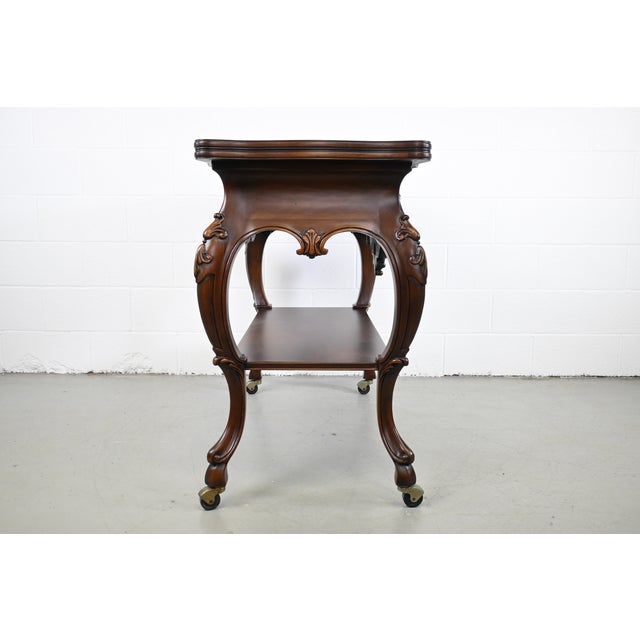 Karges Furniture Louis XV French Provincial Flip Top Walnut Server For Sale - Image 10 of 13