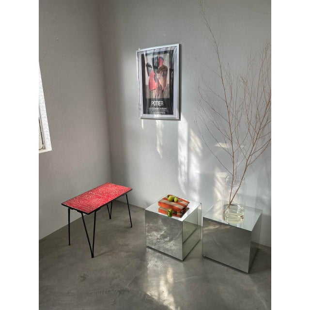 Red Ceramic Coffee Table, 1950s For Sale - Image 3 of 18