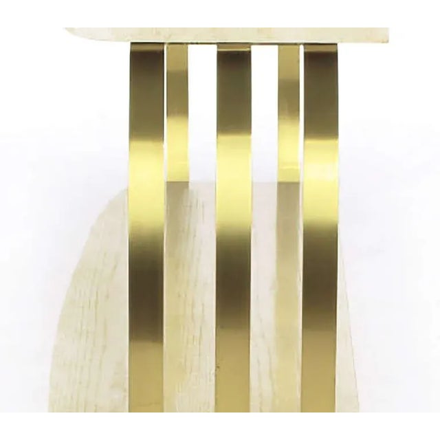 Wood Henredon Postmodern Brushed Brass and Cerused Oak Console Table For Sale - Image 7 of 9