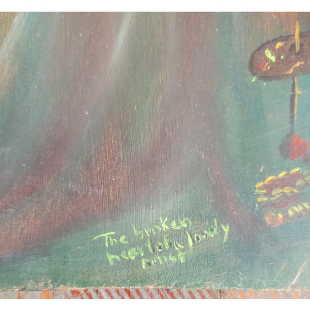 Mid-Century Impressionist Moody Painting of Three Occult Hooded Figures, Signed For Sale - Image 9 of 10