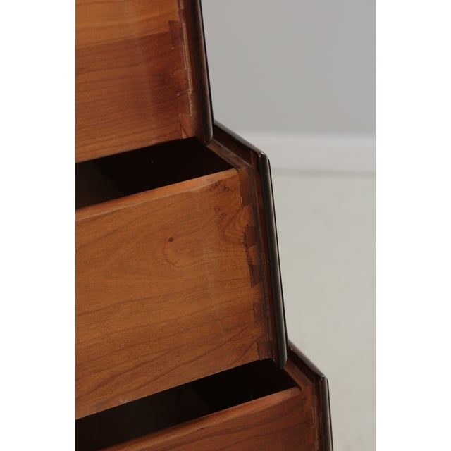 Brown Ethan Allen Cherry 7 Drawer Tall Dresser Chest on Chest For Sale - Image 8 of 14