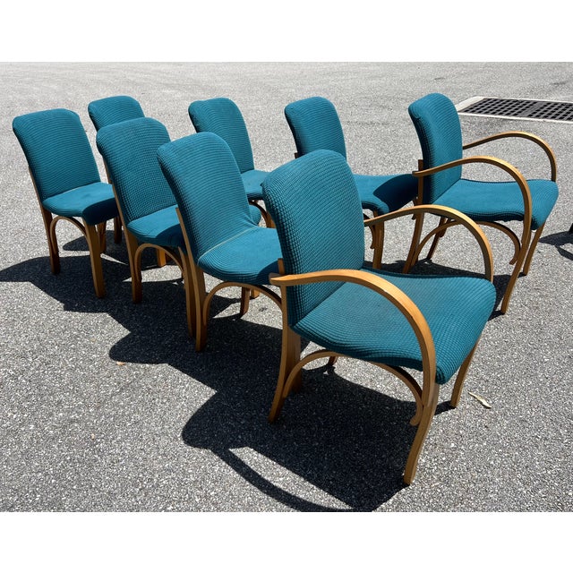 Wood Peter Danko Post Modern Curved Bentwood Dining Chairs - Set of 8 For Sale - Image 7 of 10