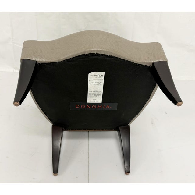 Chocolate 1980s Donghia Klismos Slipper Chair in Mahogany-Finished Maple and Leather For Sale - Image 8 of 18