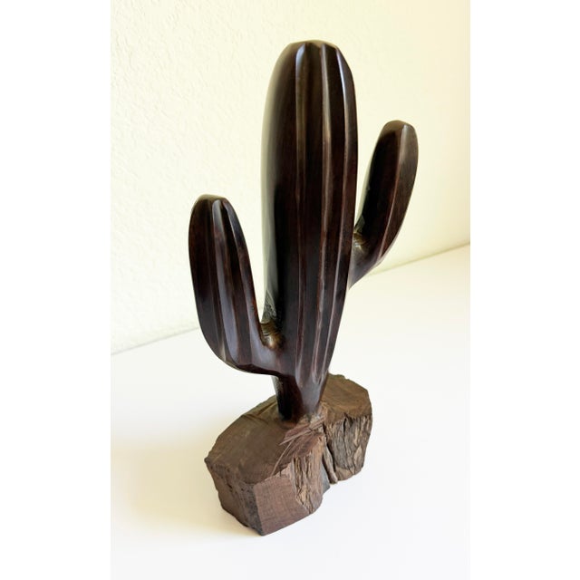 Mid 20th Century 14" Ironwood Saguaro Cactus Figurine For Sale - Image 5 of 8