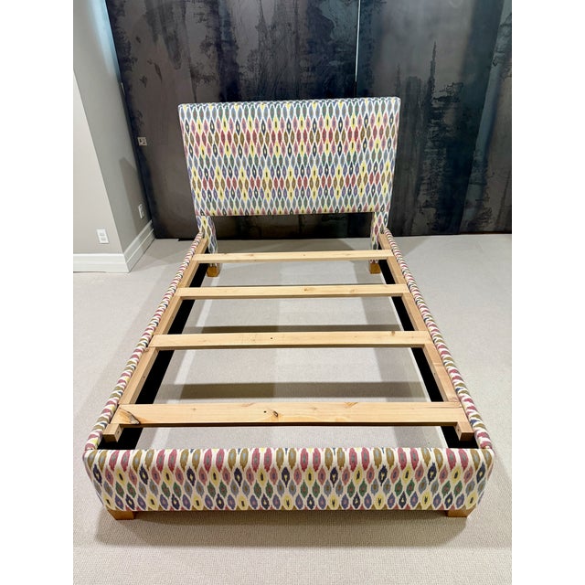 Full Size Custom Quatrain Bed Covered in Schumacher Fabric For Sale In Detroit - Image 6 of 6