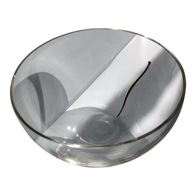 Murano Alfredo Barbini Signature Glass Decorative Bowl Chairish