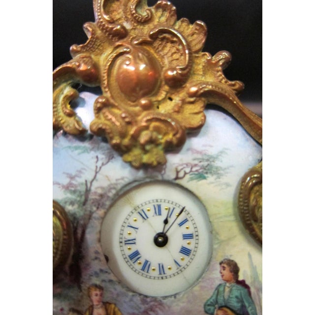 19th Century Austrian Enamel Miniature Clock Antique For Sale - Image 5 of 6