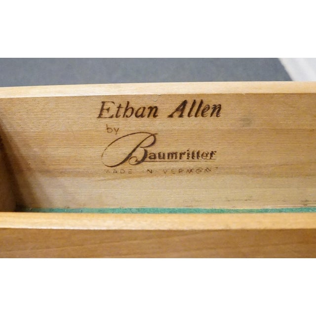 Ethan Allen Heirloom Nutmeg Maple 34" Shutter Door Server W. Open Hutch For Sale - Image 10 of 14