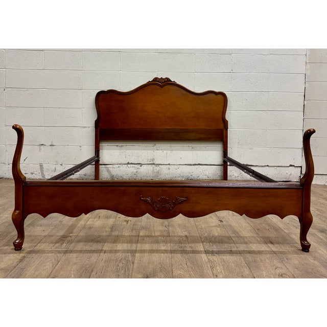 Vintage Full Size French Provincial Rococo Style Bed For Sale - Image 12 of 12