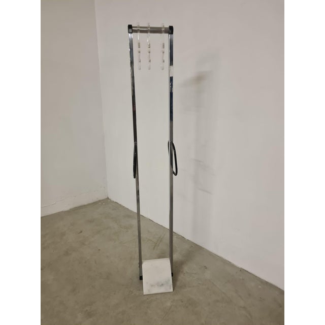 Stone Space Age Coat Hanger in Marble, Steel and Acrylic Glass, 1970s For Sale - Image 7 of 18