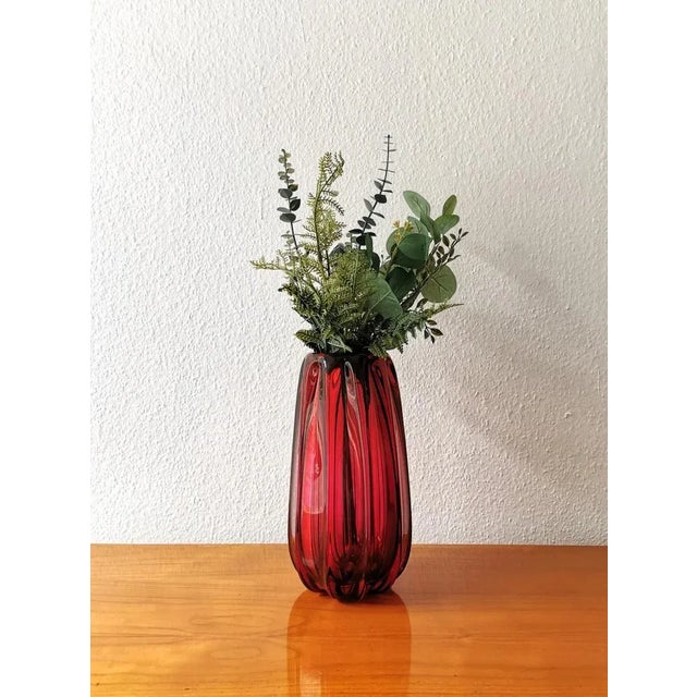 1960s Mid-Century Vase in Crystal Glass from Val Saint Lambert, 1960s For Sale - Image 5 of 9