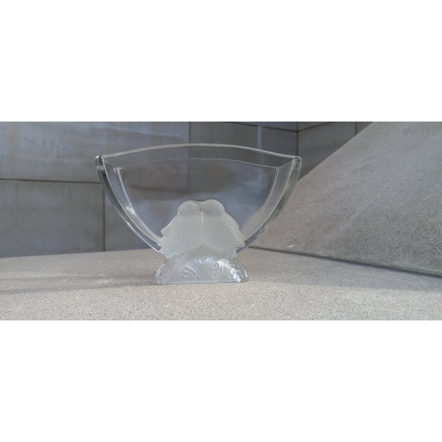 1930s Verlys of America Lovebird Vase Crystal and Frost For Sale - Image 5 of 14