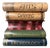Italian Tole Hand Painted Side Table Resembling Stack of Books For Sale