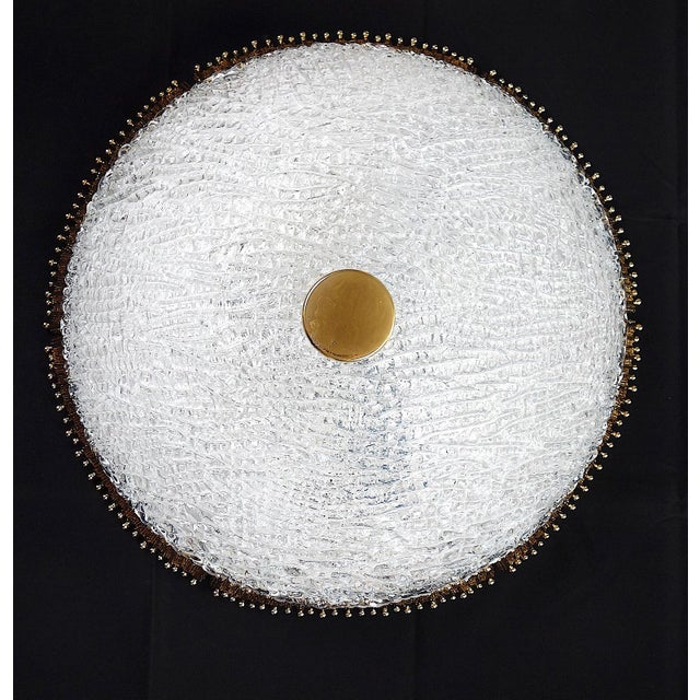 Gold Vintage Ceiling Lamp in Brass and Frosted Glass from Palwa, 1960s For Sale - Image 8 of 9