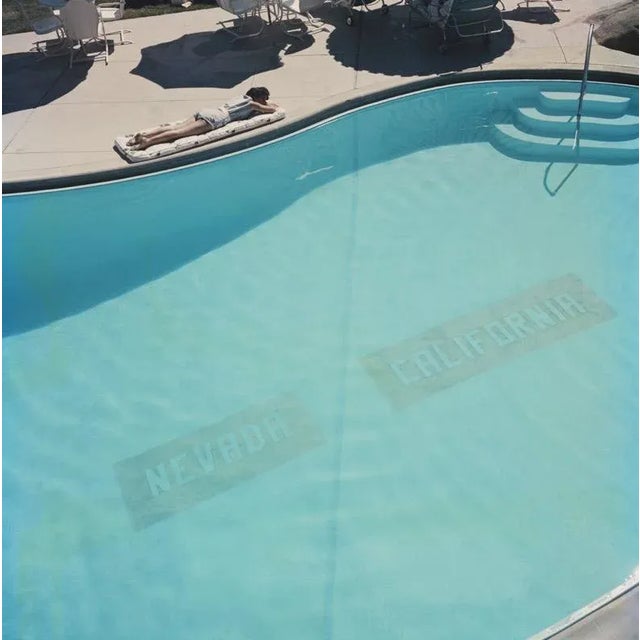 State line (1959) limited estate stamped - grande xl (photo by slim aarons) a swimming pool near lake tahoe, usa, circa...