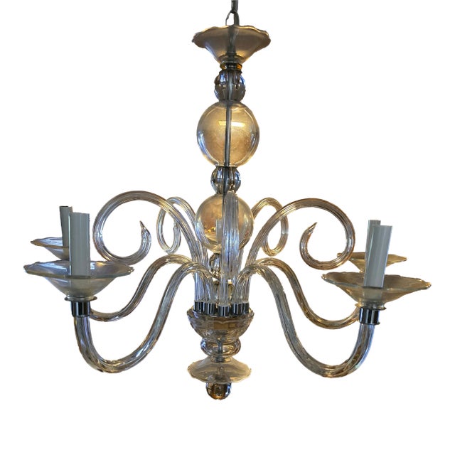 Mid-Century Vintage Venetian Murano Style Chandelier For Sale