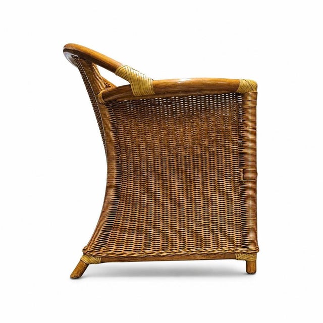 Wicker and Bamboo Patio Chairs in Alcantara, 1980s, Set of 2 For Sale - Image 15 of 16