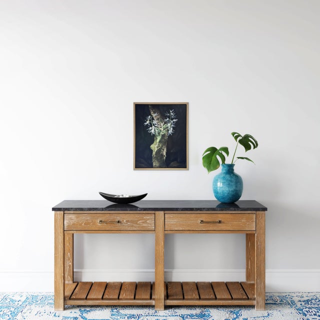 Orchid and Lizard by Susan McDonnell | Oil on Panel White Orchids With Lizard For Sale - Image 11 of 12