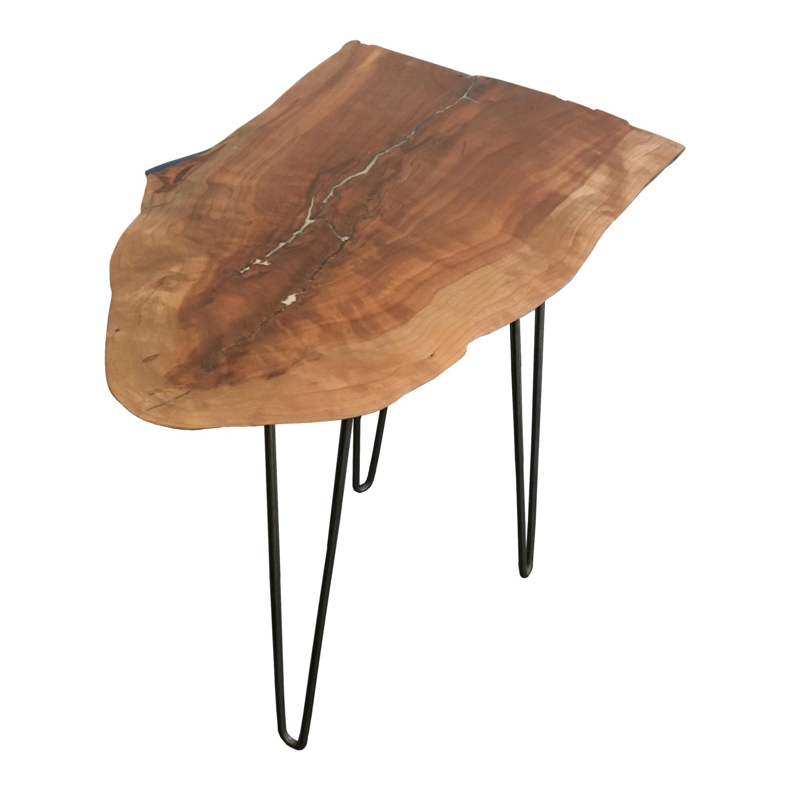 Live Edge End Table With Hairpin Legs Chairish