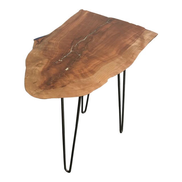 Live Edge End Table With Hairpin Legs Chairish