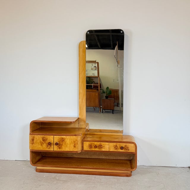 Art Deco Style Dressing Table with Bakelite Handles in the style of Halabala, 1950s For Sale - Image 12 of 13