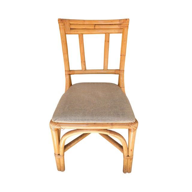 Tan 1950s Mid Century Rattan Grasscloth Streamline Wood Desk and Chair For Sale - Image 8 of 11