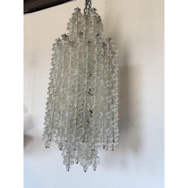 Chandelier with Murano Glass Pendants from Salviati, 1970 For Sale - Image 9 of 11